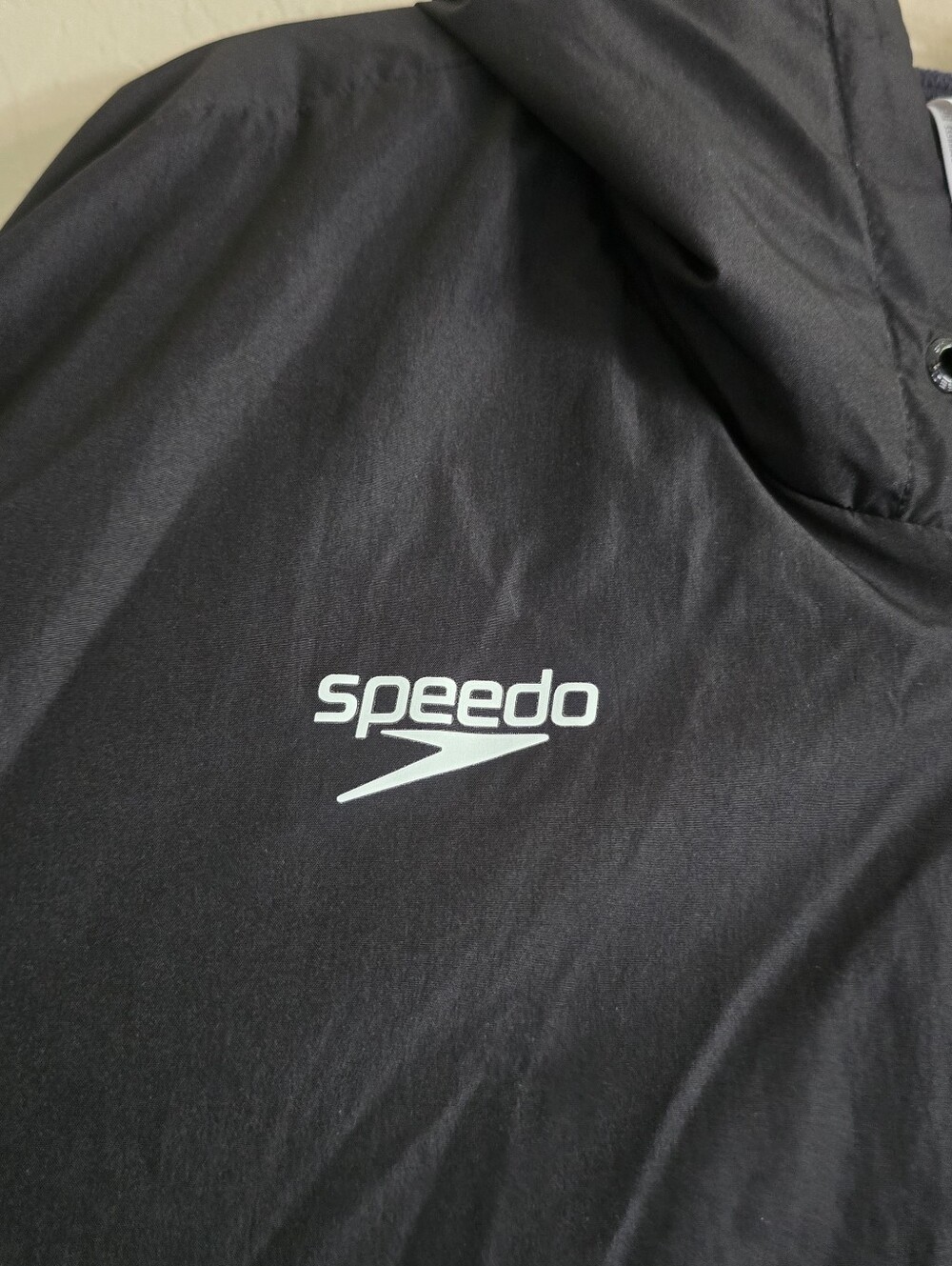 Speedo Black Swim Parka Coat with Hood Size Large - Picture 2 of 8